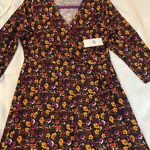 Chaus Women’s Floral Dress - Black, Yellow, Purple